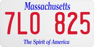MA license plate 7LO825
