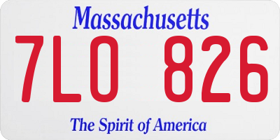 MA license plate 7LO826