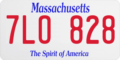 MA license plate 7LO828