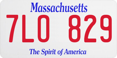 MA license plate 7LO829