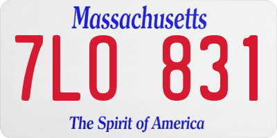 MA license plate 7LO831