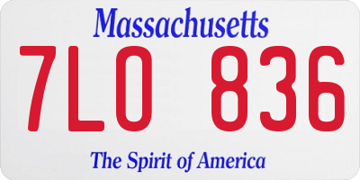 MA license plate 7LO836