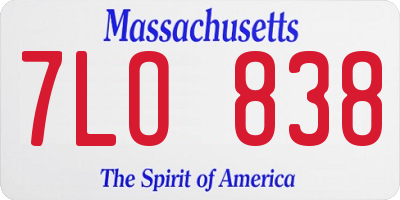 MA license plate 7LO838