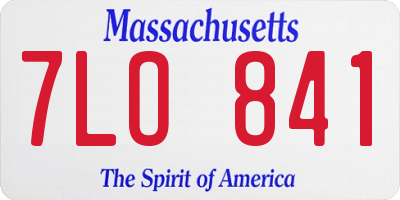 MA license plate 7LO841