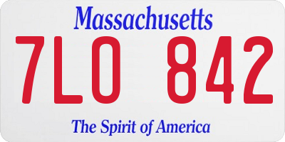 MA license plate 7LO842