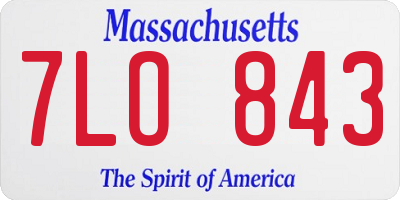 MA license plate 7LO843