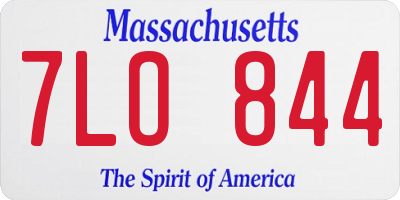 MA license plate 7LO844