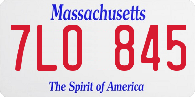 MA license plate 7LO845