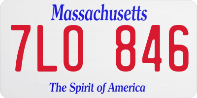 MA license plate 7LO846