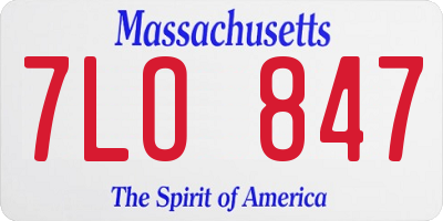 MA license plate 7LO847