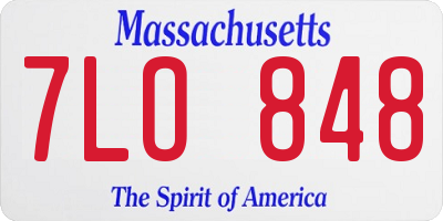 MA license plate 7LO848
