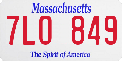 MA license plate 7LO849