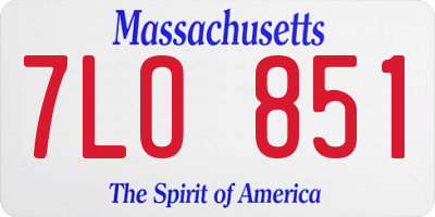 MA license plate 7LO851