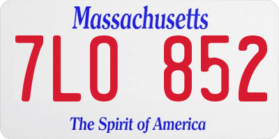 MA license plate 7LO852