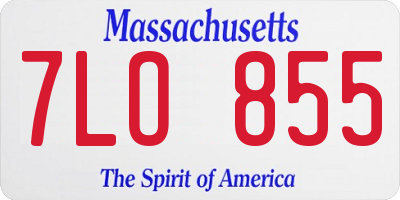 MA license plate 7LO855
