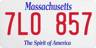 MA license plate 7LO857