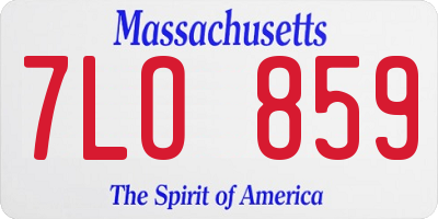 MA license plate 7LO859