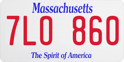 MA license plate 7LO860