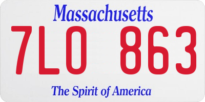 MA license plate 7LO863