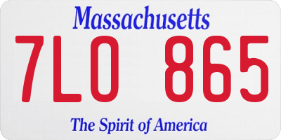 MA license plate 7LO865