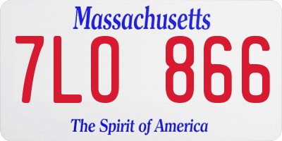 MA license plate 7LO866