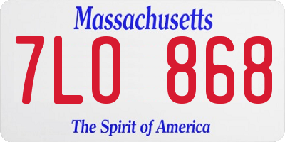 MA license plate 7LO868