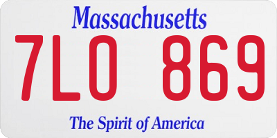 MA license plate 7LO869