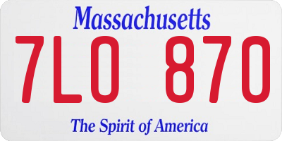 MA license plate 7LO870