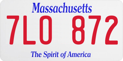 MA license plate 7LO872