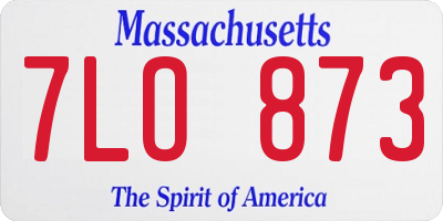 MA license plate 7LO873
