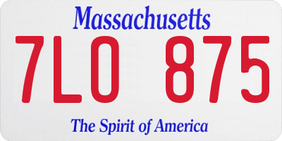 MA license plate 7LO875
