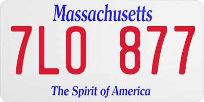 MA license plate 7LO877