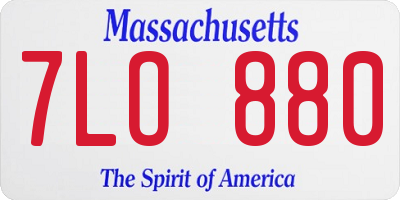 MA license plate 7LO880