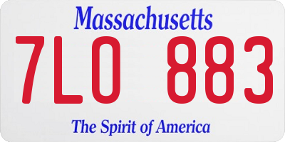 MA license plate 7LO883