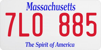 MA license plate 7LO885
