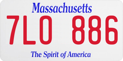 MA license plate 7LO886