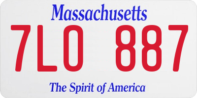 MA license plate 7LO887