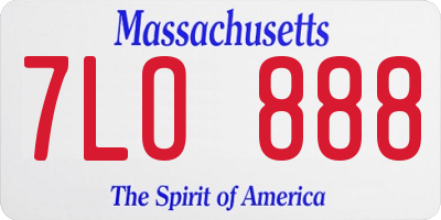 MA license plate 7LO888
