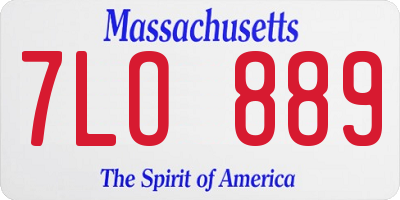 MA license plate 7LO889