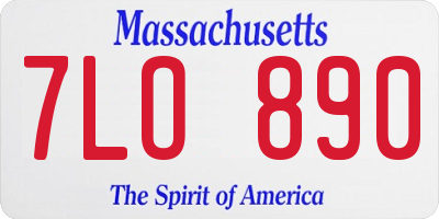 MA license plate 7LO890