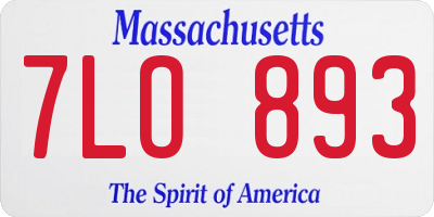 MA license plate 7LO893