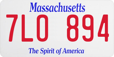 MA license plate 7LO894