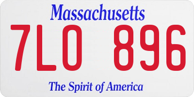 MA license plate 7LO896
