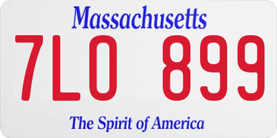 MA license plate 7LO899