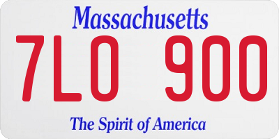 MA license plate 7LO900