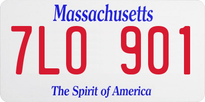 MA license plate 7LO901