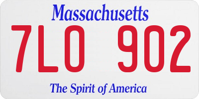 MA license plate 7LO902