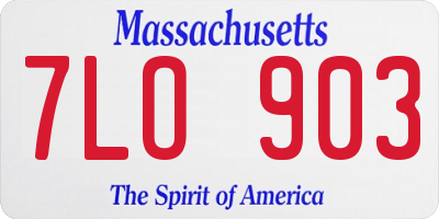 MA license plate 7LO903