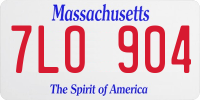 MA license plate 7LO904