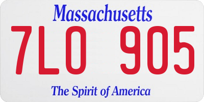 MA license plate 7LO905